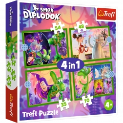 Puzzle 4v1 Monde du Dragon Diplodocus