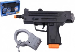 Set pistolet-mitrailleur de police avec menottes