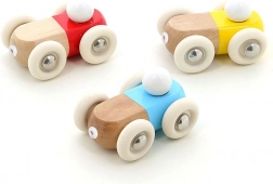 Vilac petite voiture en bois jaune