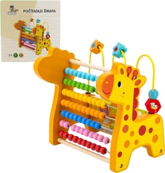 Abacus en bois pour enfants girafe BABU