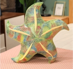 Étoile de mer en peluche verte coussin 20 cm