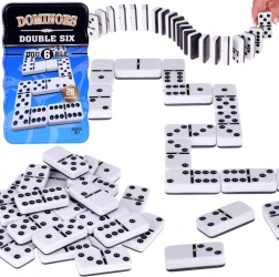 domino jeu logique et éducatif pour enfants et adultes dans une boîte en métal
