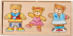 Famille d'Ours à Habiller - Puzzle en Bois