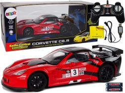 Voiture RC de course sportive 1:18 Corvette C6.R rouge 2.4G avec éclairage