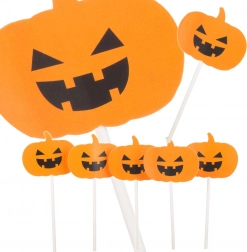 Pics décoratifs Halloween pour gâteaux et cupcakes – citrouilles, 5 pcs