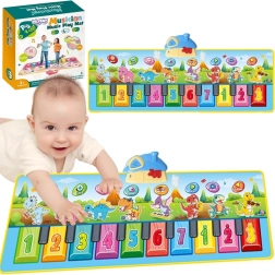 Tapis musical Dinusie XXL 2-en-1 avec piano et 8 mélodies 110 cm