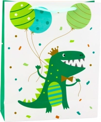 Sac cadeau Dinosaure avec ballons 32 x 26 x 10 cm