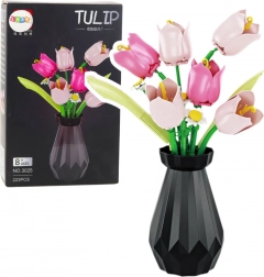 Jeu de construction tulipes en vase – bouquet 223 pièces