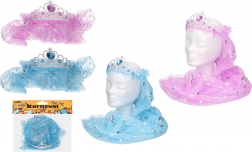 Serre-tête de carnaval avec voile – coloris assortis