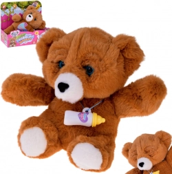 Ourson en peluche interactif avec biberon – il rit, pleure et ferme les yeux