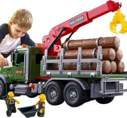 Camion avec Grue pour Transport du Bois avec Effets de Lumière et de Son