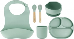 Set de repas en silicone pour enfants MoMi AMI vert