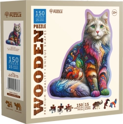 Puzzle en bois WOODEN CITY Chat délicat 150 pièces