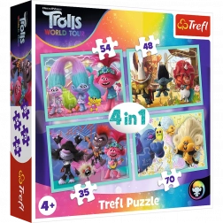 Puzzle TREFL Trolls 2 : Tournée mondiale 4-en-1 (35, 48, 54, 70 pièces)