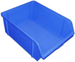 Bac de rangement biseauté 150 × 100 × 70 mm, plastique, bleu