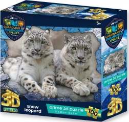 PRIME 3D Puzzle Animal Planet : Espèces menacées - Léopards des neiges 3D 100 pièces
