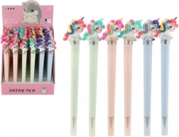 Stylo lumineux avec licorne, en plastique, 3 couleurs
