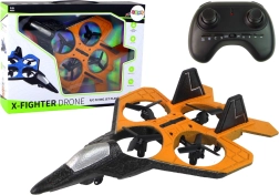 Avion RC concept orange-noir avec télécommande