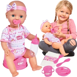 Simba New Born Baby poupée fonctionnelle 43 cm avec pot et accessoires