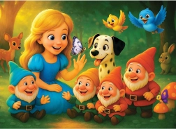 Puzzle en bois princesse et nains 40 pièces WOODEN CITY