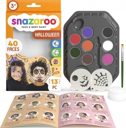 Snazaroo coffret 8 couleurs pour le visage et le corps avec pochoirs Halloween