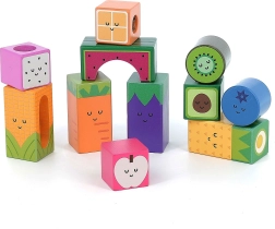 Vilac cubes sonores fruits – ensemble sensoriel en bois 11 pcs
