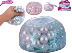 Balle antistress glamour avec billes craquantes 9,5 cm