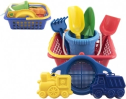 Ensemble de sable pour enfants avec panier, seau et moules