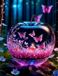 Peinture en diamant Pomme de verre 30x40 cm