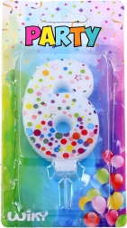 Bougie de fête numéro 6 à pois