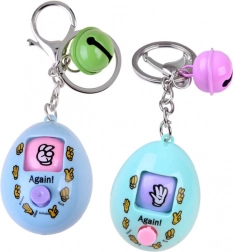 Porte-clés électronique en forme d’œuf avec jeu pierre–feuille–ciseaux – Porte-clés