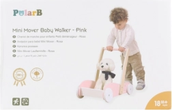 Chariot de marche en bois pour tout-petits rose