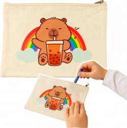 trousse cosmétique capybara à fermeture éclair – étui pratique pour maquillage et accessoires