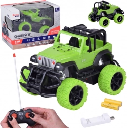Voiture tout-terrain RC 1:36 verte avec LED