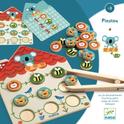 DJECO Pinstou – jeu éducatif en bois pour compter avec pince