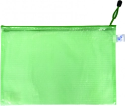 Pochette zippée A4 à maille, verte