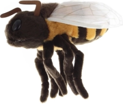 abeille en peluche écoresponsable 20 cm avec cordon de suspension