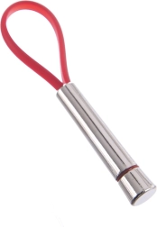 Porte-clés métallique avec cordon rouge 10 cm