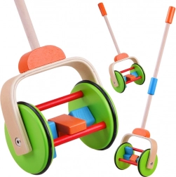 Jouet en bois coloré à pousser pour enfants
