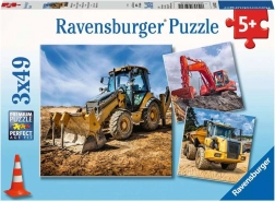 Puzzle RAVENSBURGER Engins de chantier 3×49 pièces