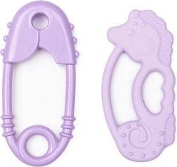 Épingle et anneau de dentition en silicone hippocampe violet