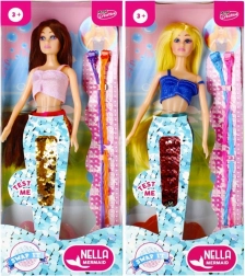 Poupée sirène avec queue à paillettes 30 cm