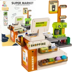 Caisse enregistreuse avec café pour enfants avec lumières et sons, 70 pcs