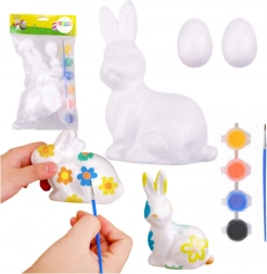 Kit de peinture pour décorations en polystyrène Lapin et 2 œufs