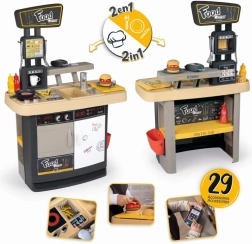 Smoby Food Corner 2-en-1 bar pour enfants et cuisine avec accessoires