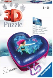 RAVENSBURGER Puzzle 3D cœur sirène – boîte à bijoux, 54 pièces