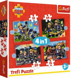 Puzzle Sam le Pompier 4-en-1 (12–24 pièces)