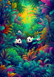 Puzzle Ciel des Pandas 1000 Pièces