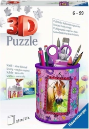 RAVENSBURGER Puzzle 3D pot à crayons – cheval, 57 pièces
