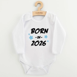 Body bébé avec imprimé NEW BABY Born in 2026, bleu, taille 68 (4–6 mois)